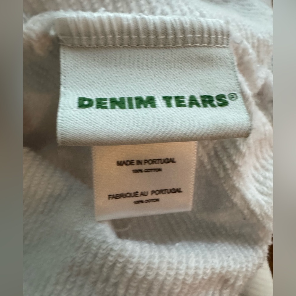 AUTHENTIC Denim Tears white on white hoodie Medium - Picture 6 of 8